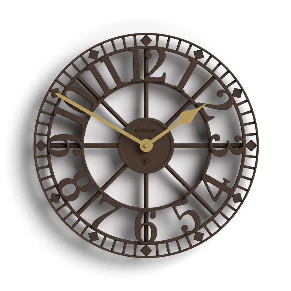Newgate Warehouse Wall Clock – Mocha Brown