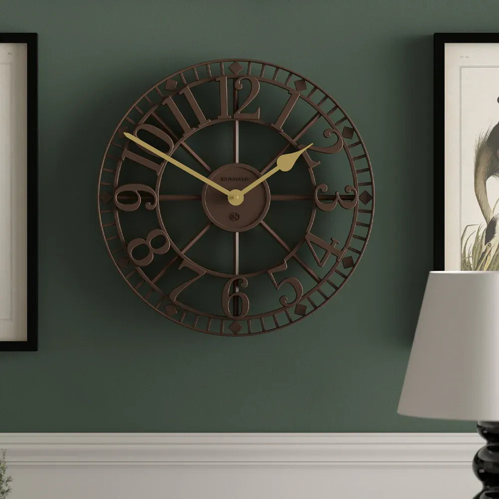 Newgate Warehouse Wall Clock – Mocha Brown