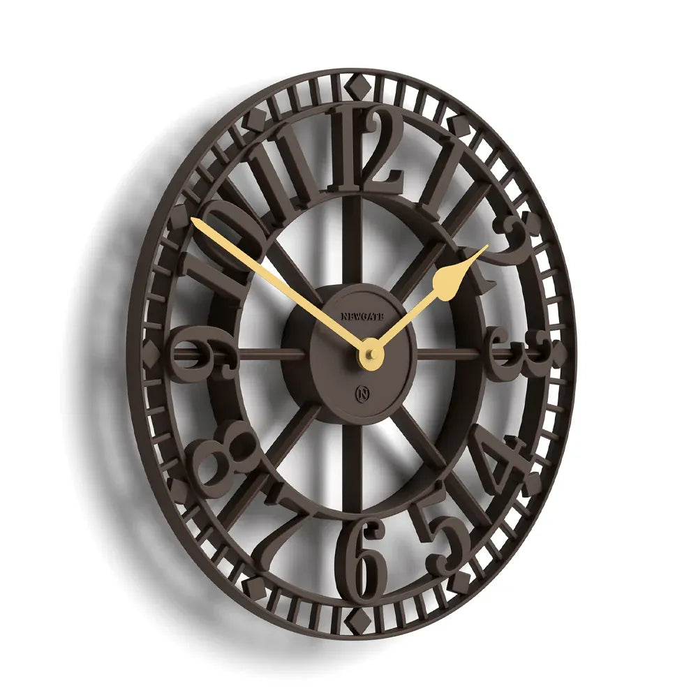 Newgate Warehouse Wall Clock – Mocha Brown