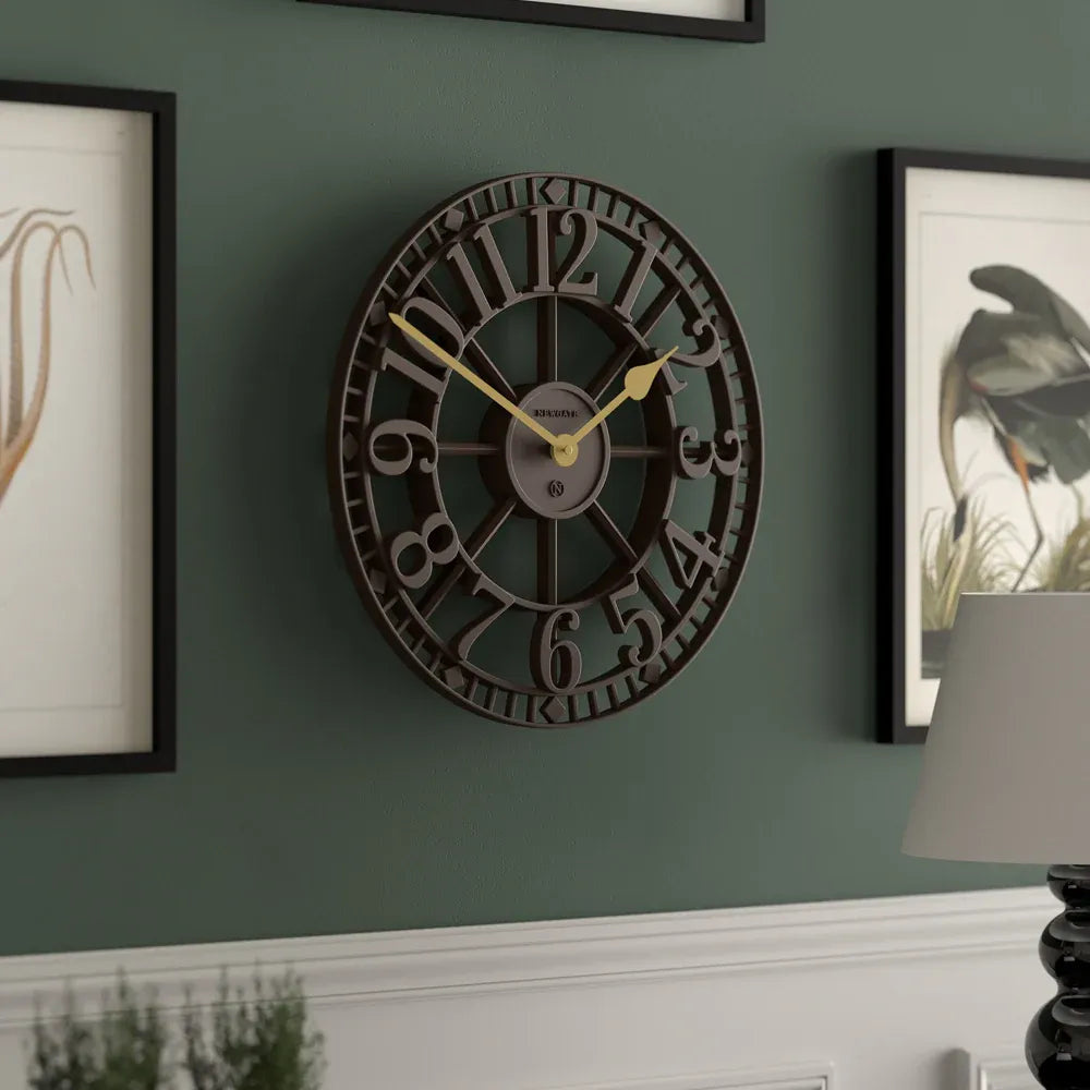 Newgate Warehouse Wall Clock – Mocha Brown