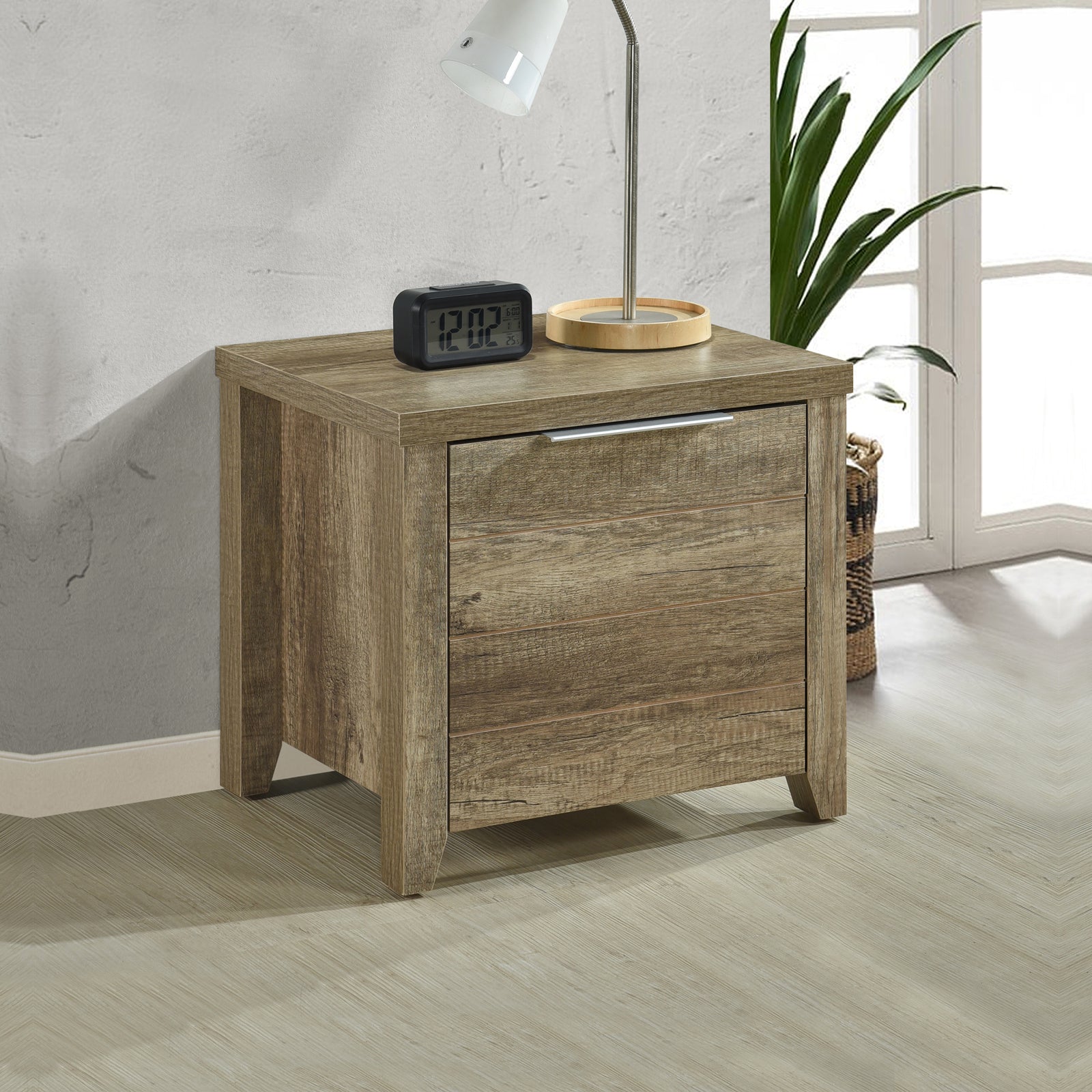 Cielo 2-Drawer MDF Bedside Table – Oak Look