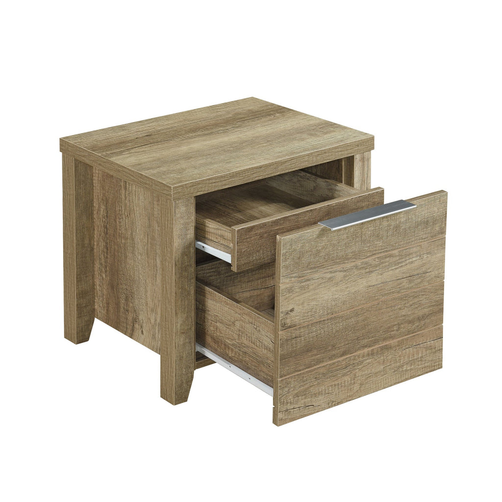 Cielo 2-Drawer MDF Bedside Table – Oak Look