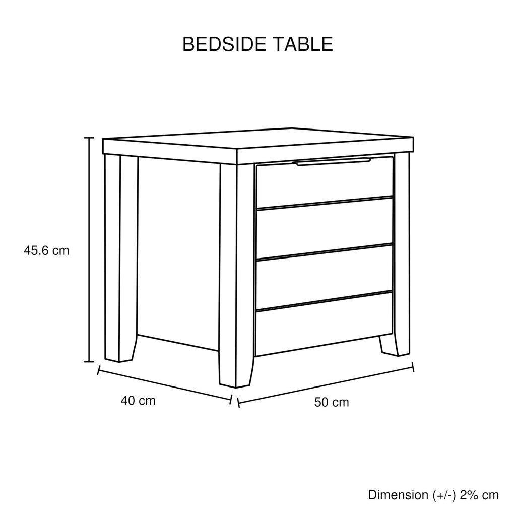 Cielo 2-Drawer MDF Bedside Table – Oak Look