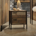 Mascot 2-Drawer Bedside Table with Metal Frame – Oak Look