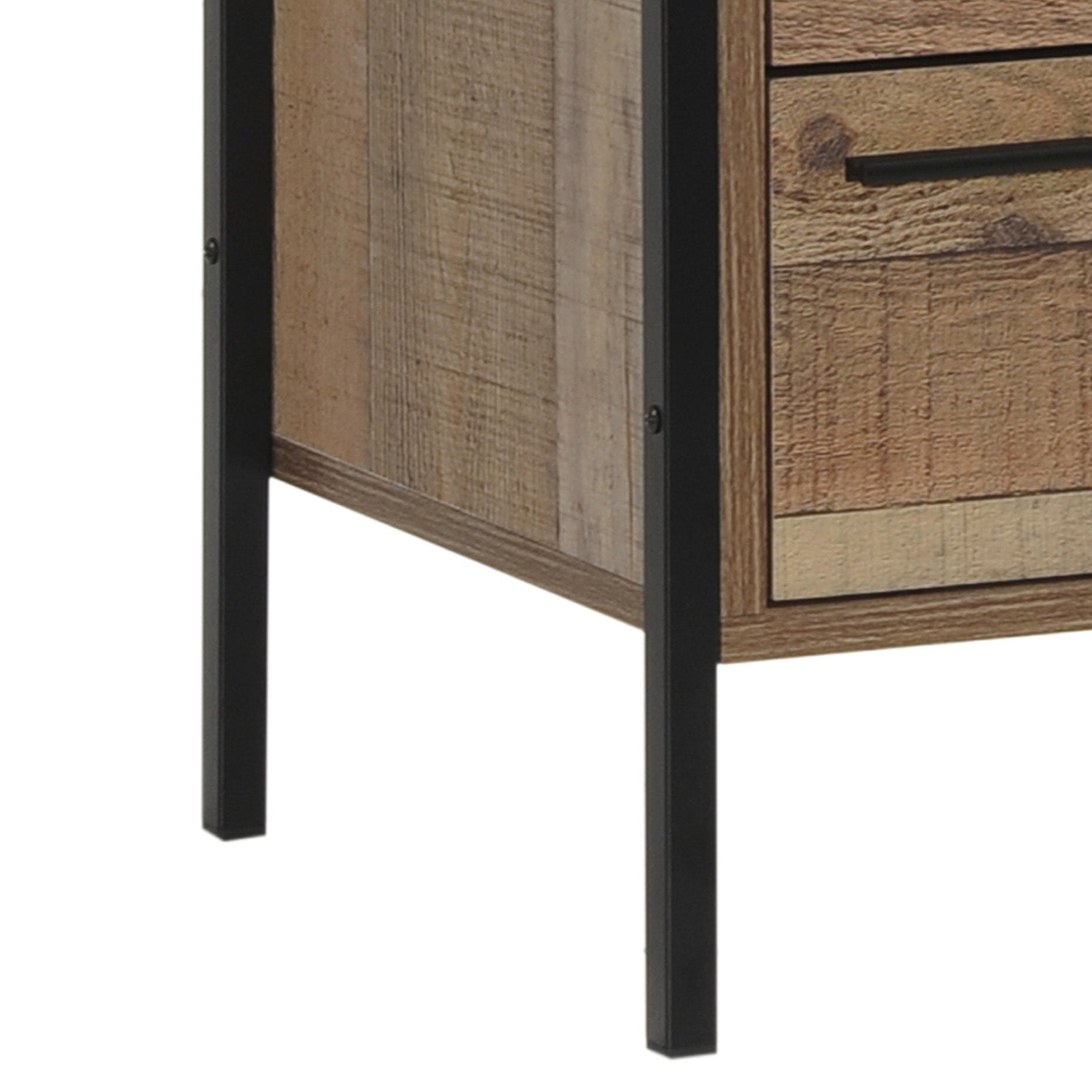 Mascot 2-Drawer Bedside Table with Metal Frame – Oak Look