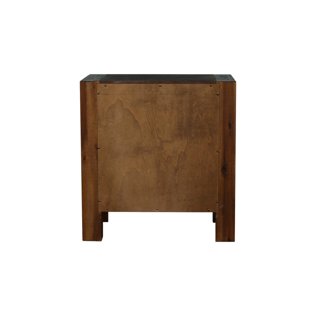 Nowra 2-Drawer Acacia Bedside Table – Chocolate