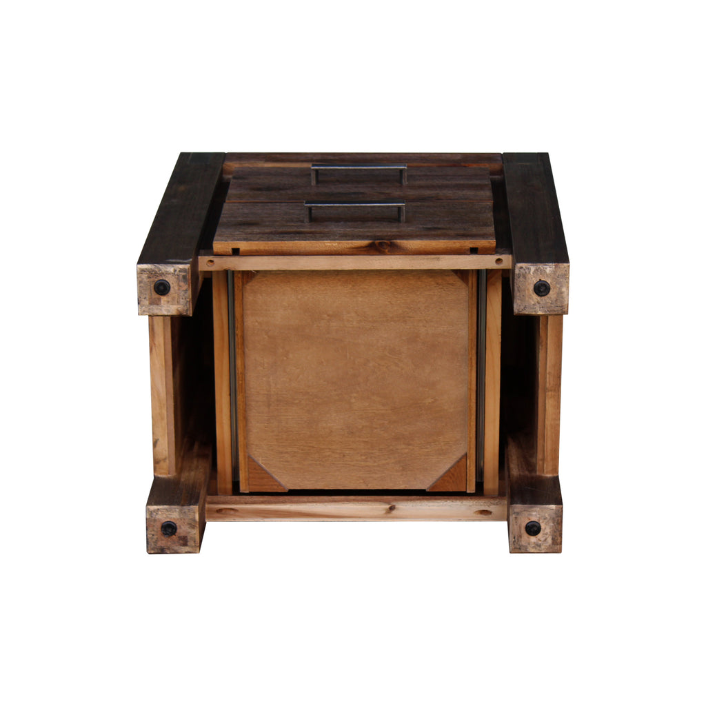 Nowra 2-Drawer Acacia Bedside Table – Chocolate