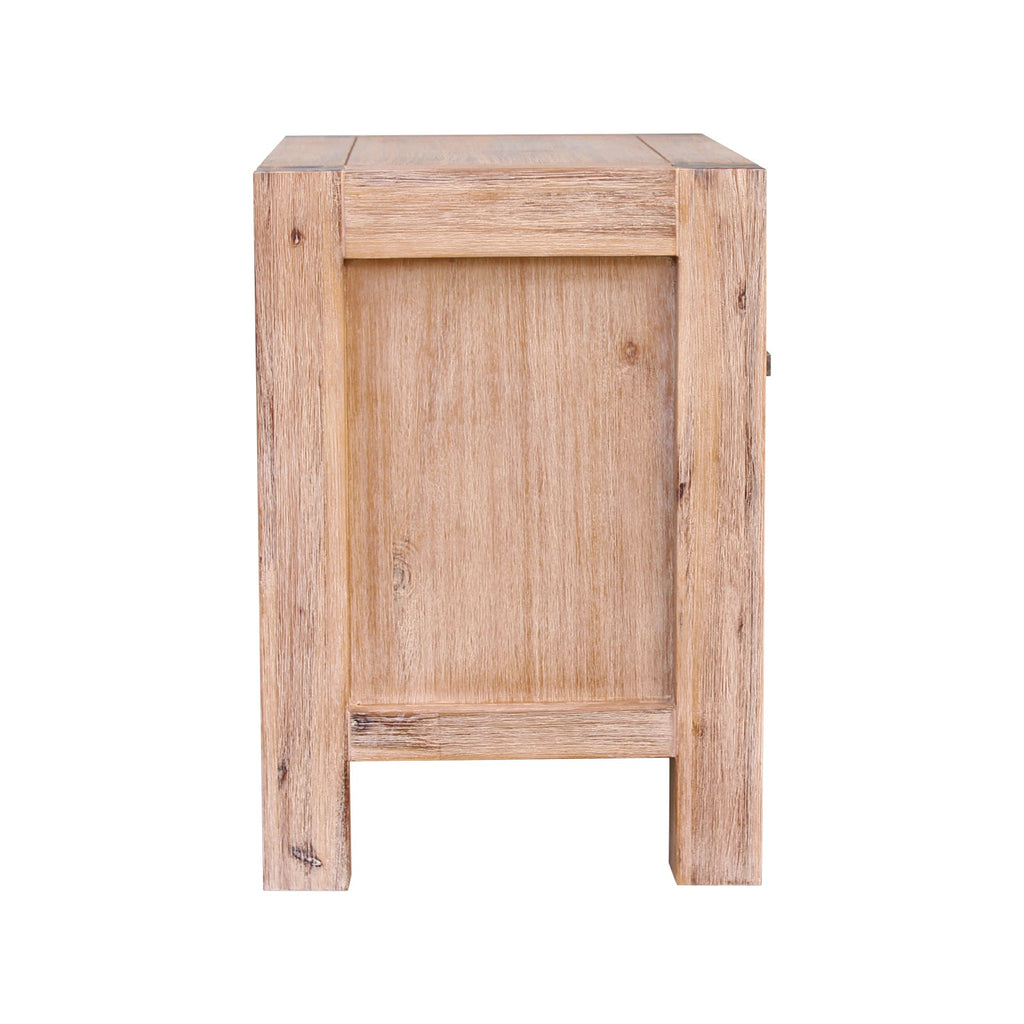 Nowra 2-Drawer Acacia Bedside Table – Oak look
