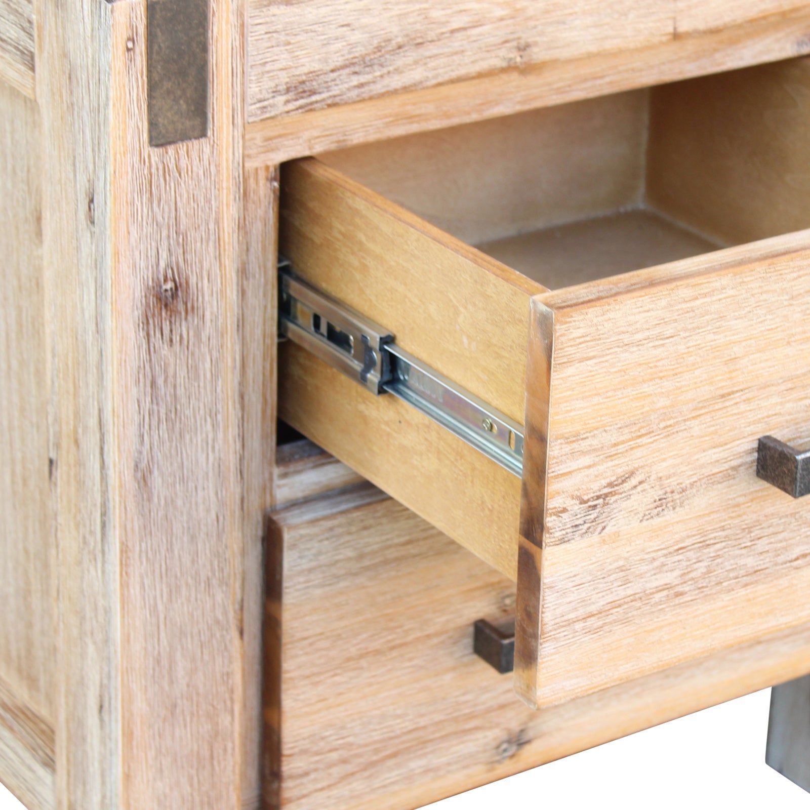 Nowra 2-Drawer Acacia Bedside Table – Oak look