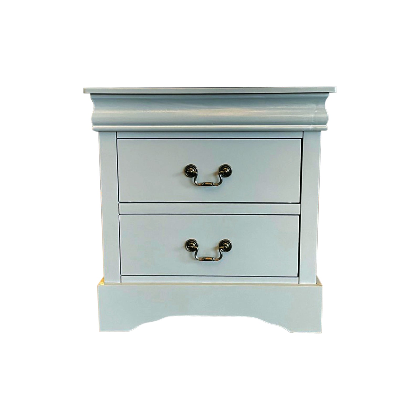 Spencer 2-Drawer Bedside Table – Grey
