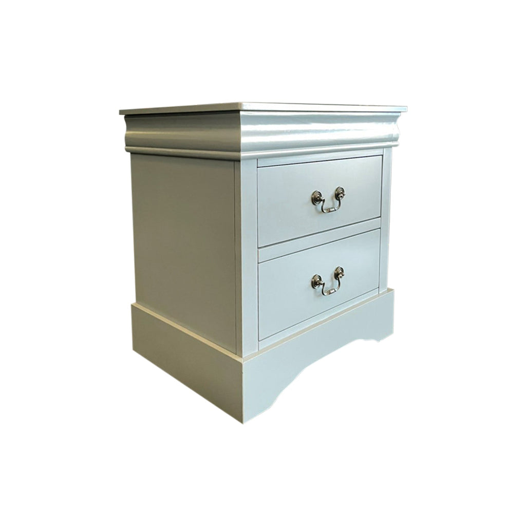 Spencer 2-Drawer Bedside Table – Grey