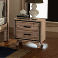Seashore 2-Drawer Acacia Bedside Table – Silver-Brushed Finish