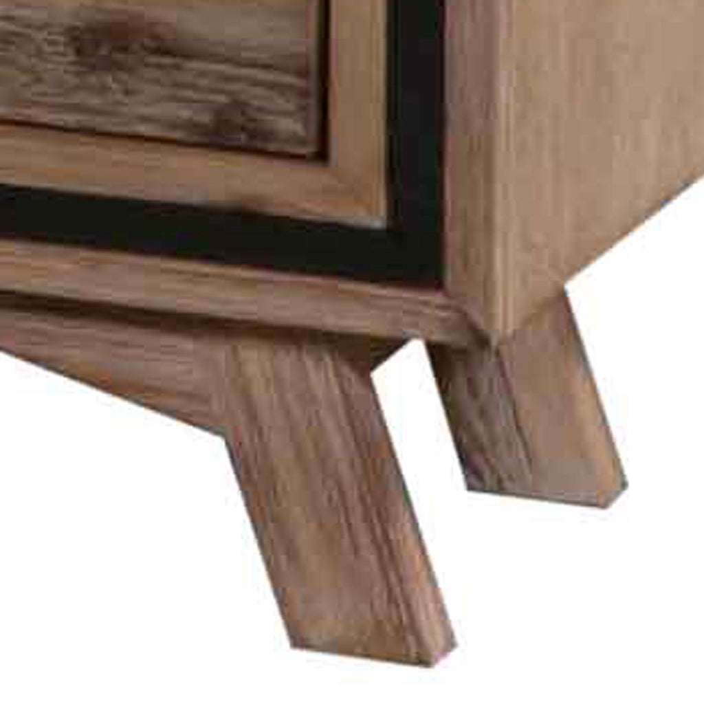 Seashore 2-Drawer Acacia Bedside Table – Silver-Brushed Finish