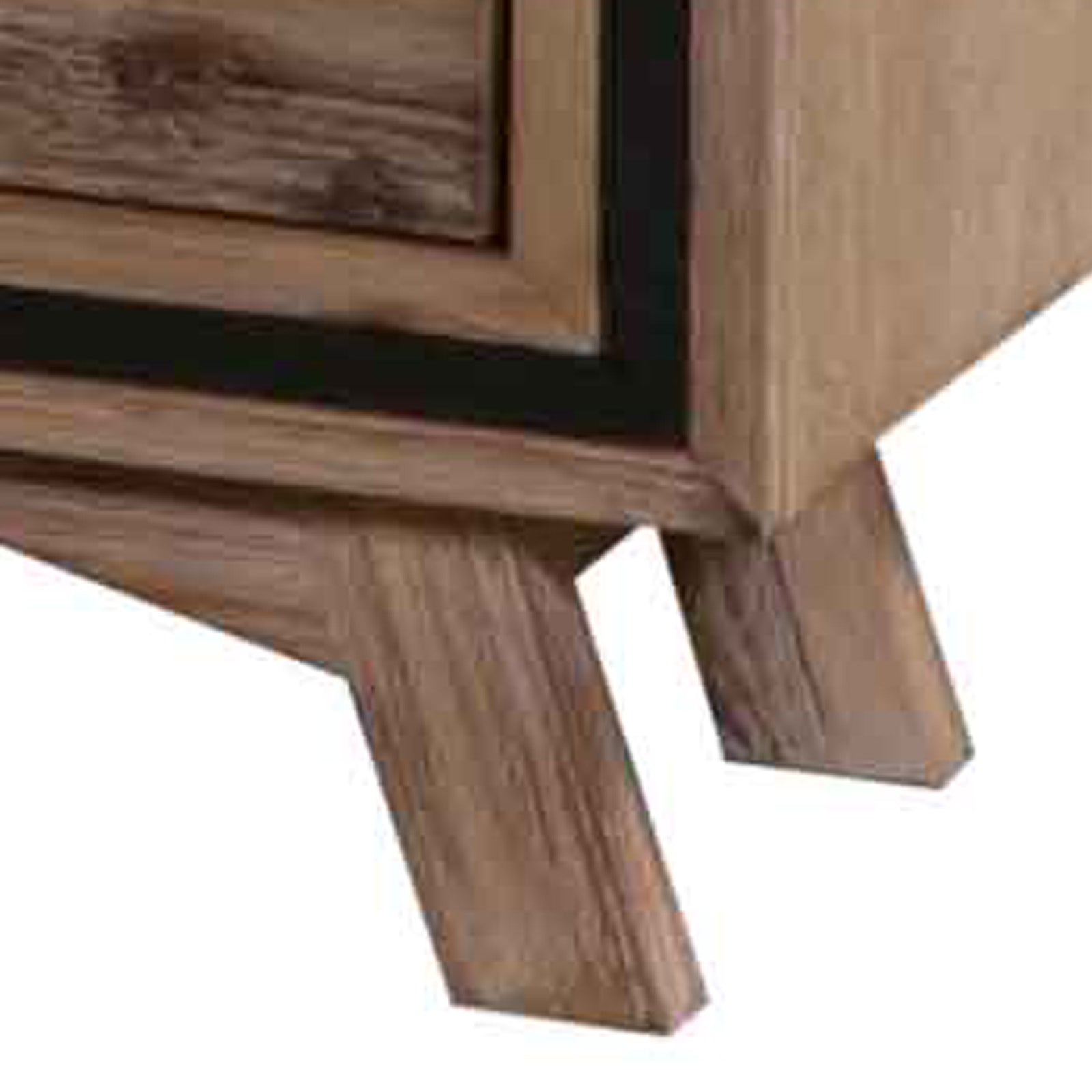 Seashore 2-Drawer Acacia Bedside Table – Silver-Brushed Finish