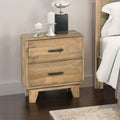 Woodland 2-Drawer Pine-Plywood Bedside Table – Light Brown