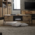 Mascot Two-Drawer Coffee Table – Oak and Black