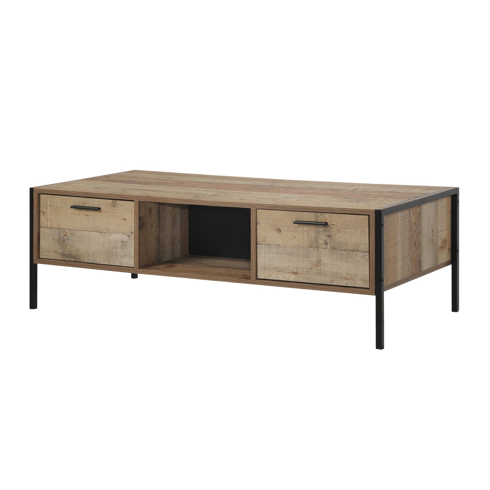 Mascot Two-Drawer Coffee Table – Oak and Black