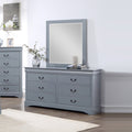 Spencer Six-Drawer Dresser with Mirror – Grey