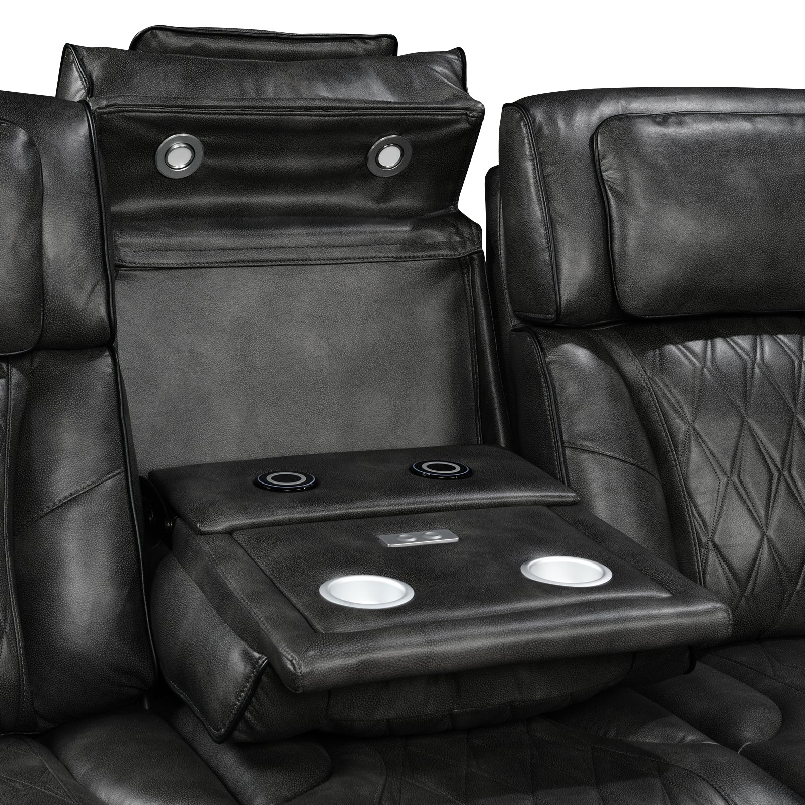 Empire 2-Seater Electric Recliner Sofa – Dark Grey