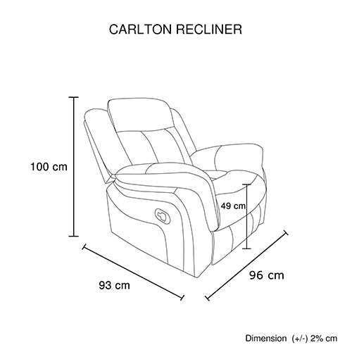 Carlton 3-Seater & Two 1-Seater Grey Fabric Recliner Suite