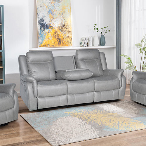 Carlton 3-Seater & Two 1-Seater Grey Fabric Recliner Suite