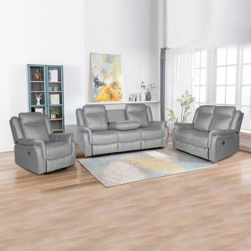 Carlton 3+2+1 Grey Fabric Recliner Sofa Suite