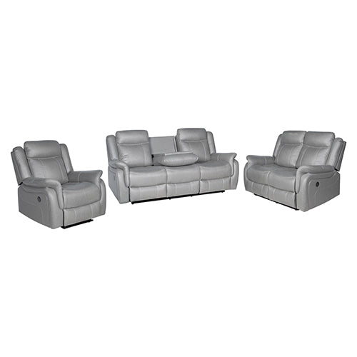 Carlton 3+2+1 Grey Fabric Recliner Sofa Suite