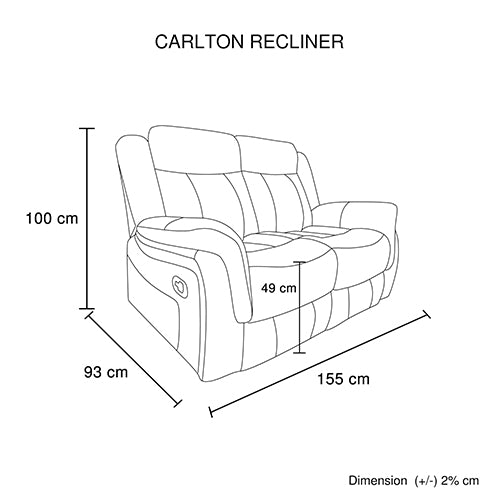 Carlton 3+2+1 Grey Fabric Recliner Sofa Suite