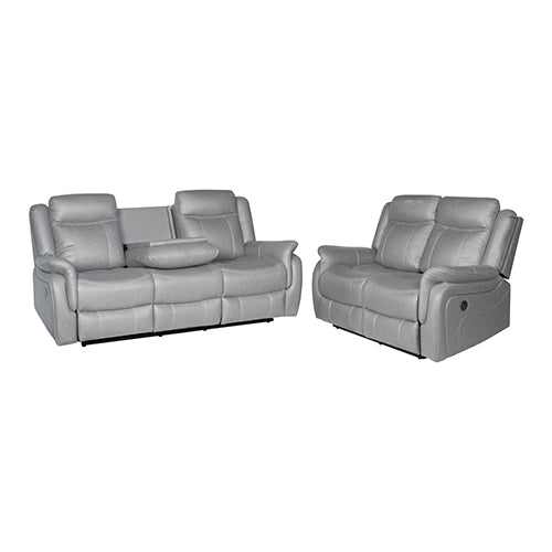 Carlton 3-Seater & 2-Seater Grey Fabric Recliner Sofa Set