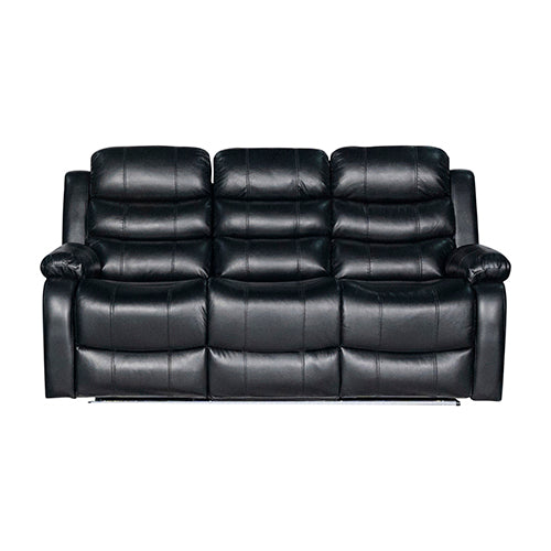 Chelsea 3+2+1 Black Leatherette Recliner Sofa Suite with LED Lighting