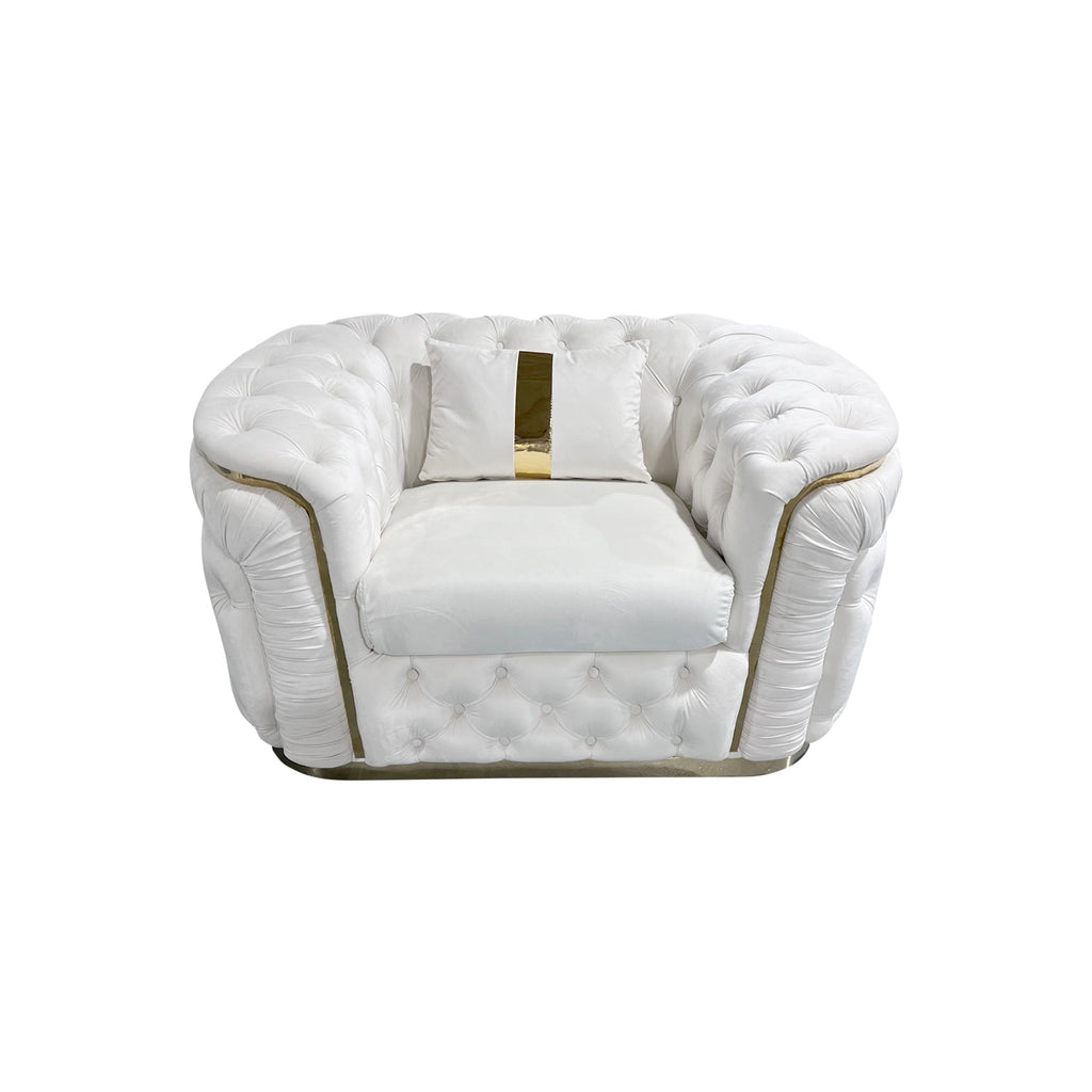 Duke 3+1+1-Seater Velvet Sofa Set – Beige