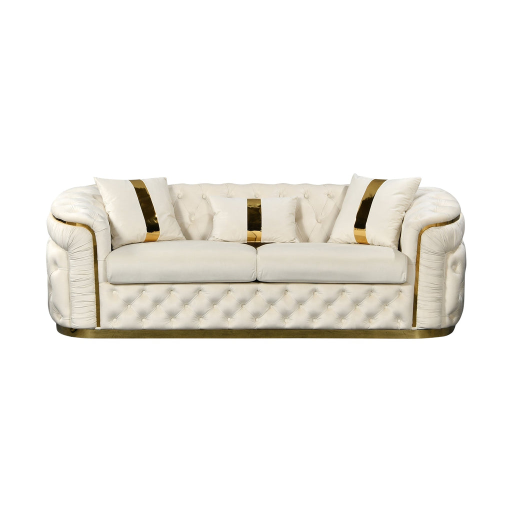 Duke 3+1+1-Seater Velvet Sofa Set – Beige