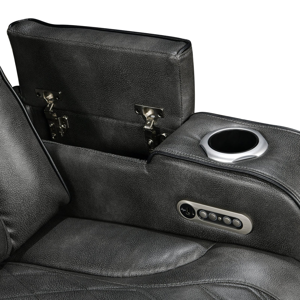 Empire 3+1+1-Seater Electric Recliner Suite – Dark Grey