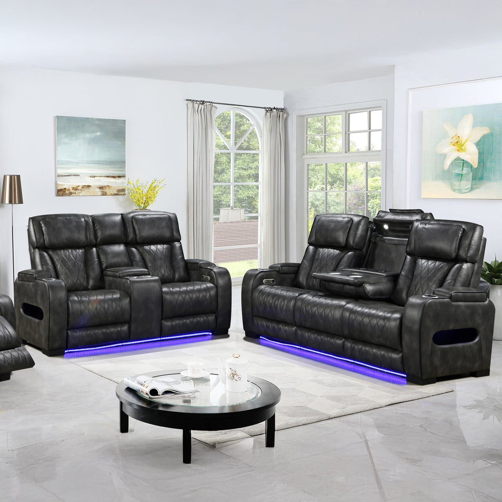 Empire 3+2-Seater Electric Recliner Suite – Dark Grey