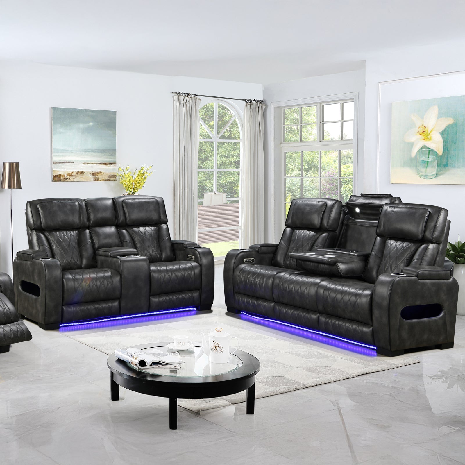 Empire 3+2-Seater Electric Recliner Suite – Dark Grey