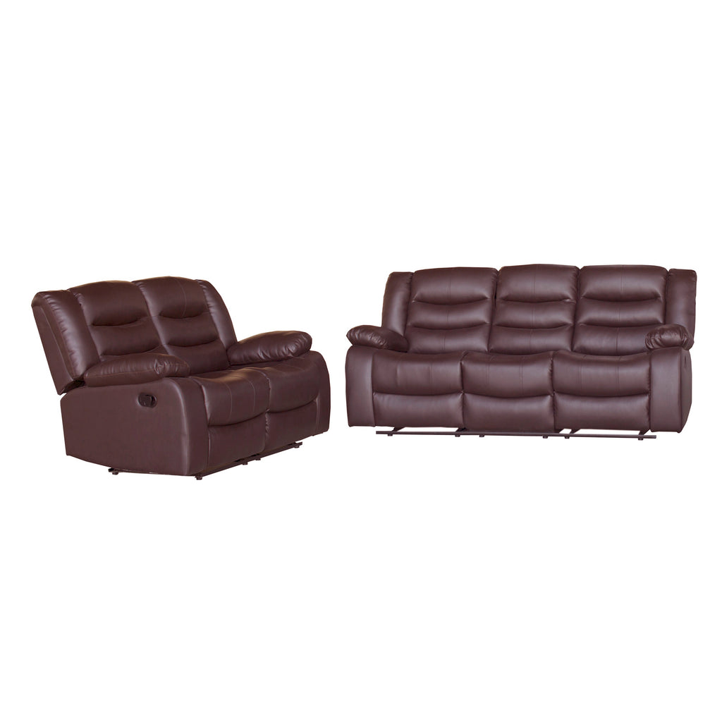 Fantasy 3+2-Seater Faux Leather Recliner Suite – Brown