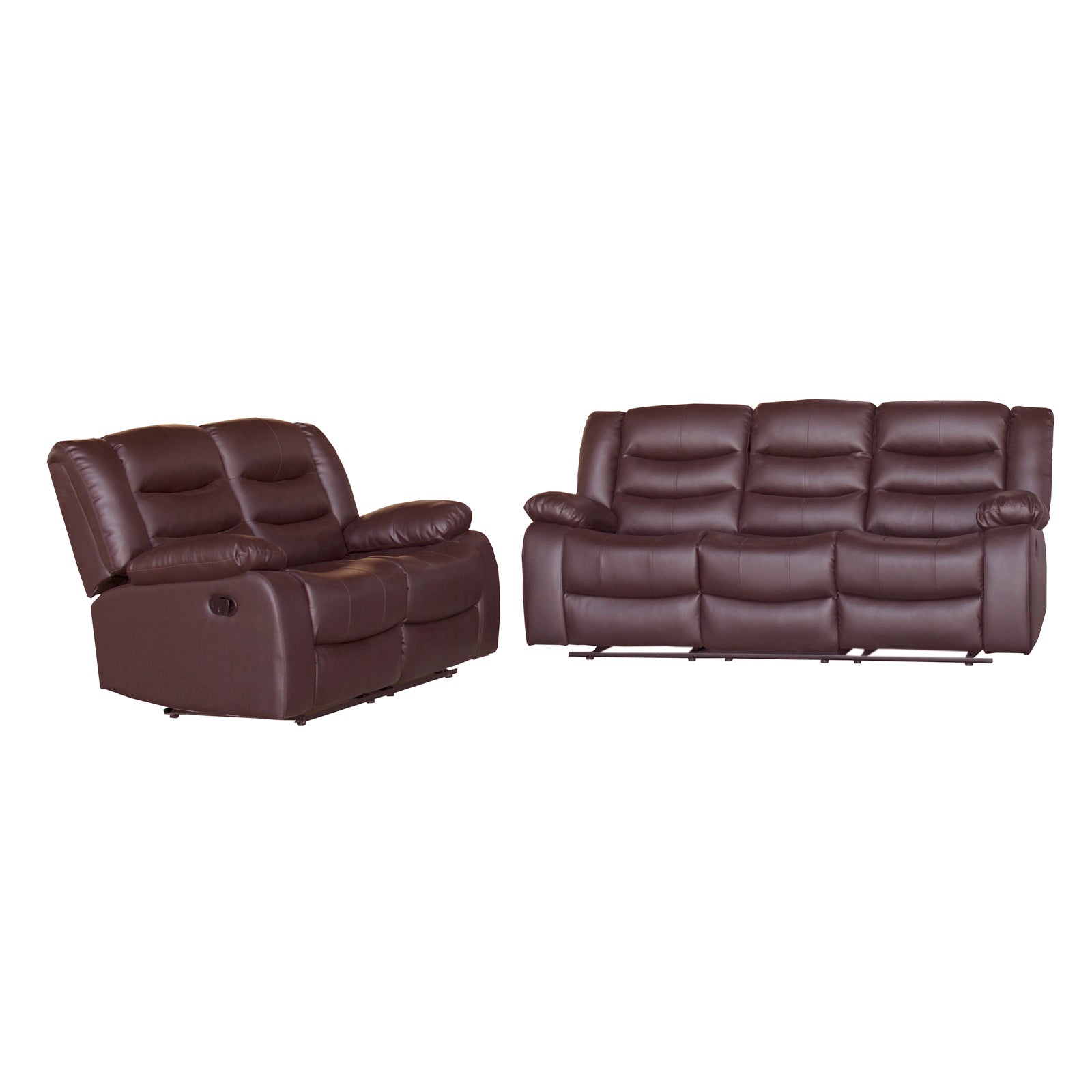 Fantasy 3+2-Seater Faux Leather Recliner Suite – Brown