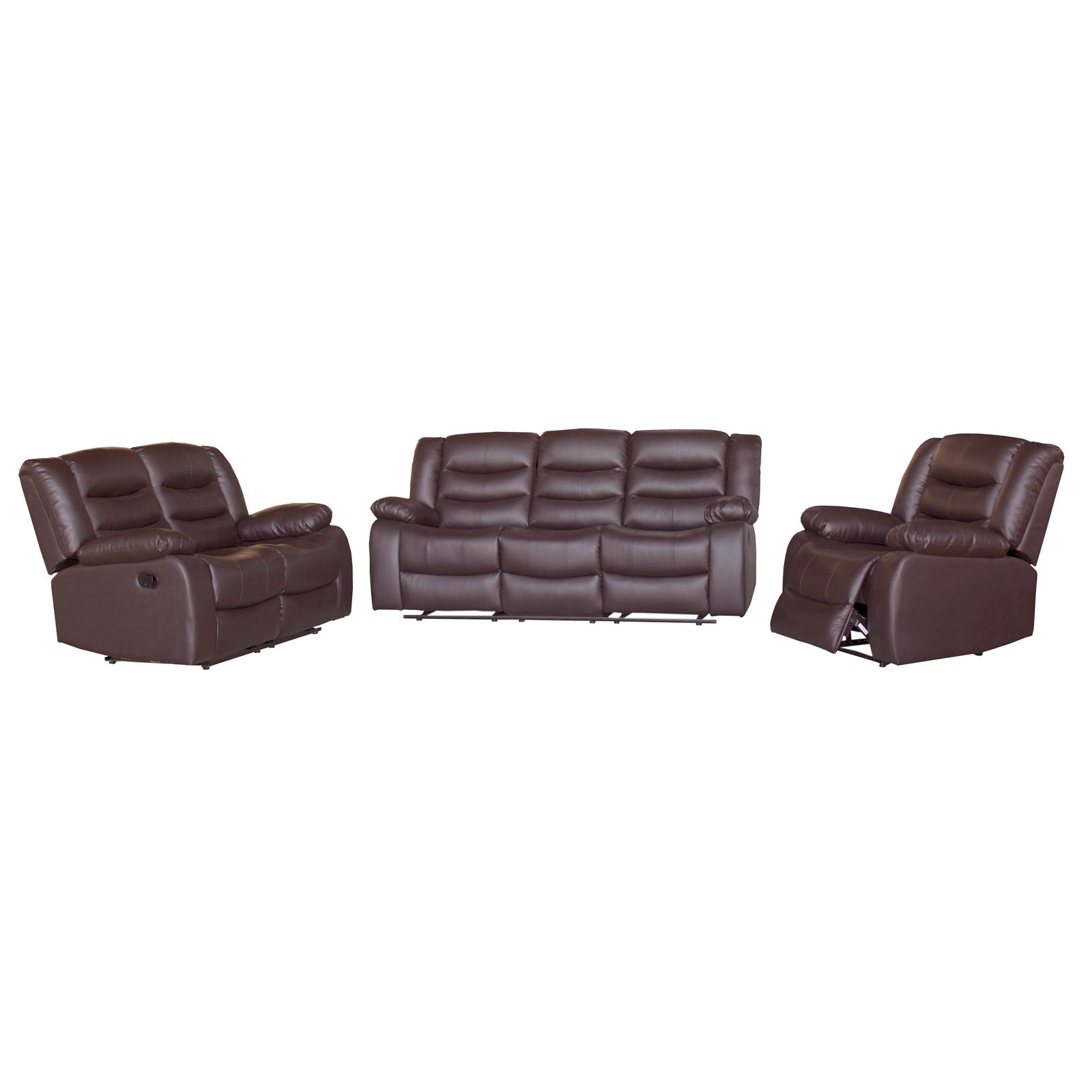 Fantasy 3+2+1-Seater Faux Leather Recliner Suite – Brown