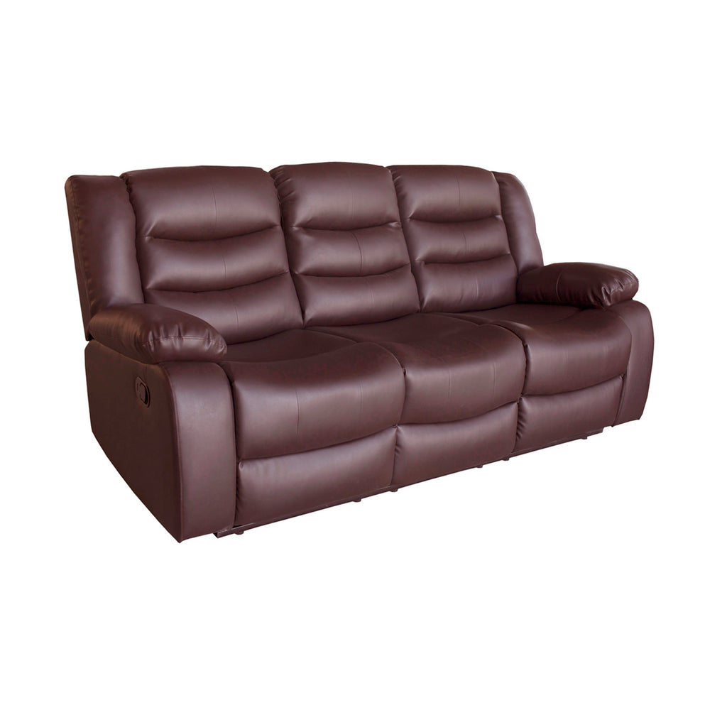Fantasy 3+2+1-Seater Faux Leather Recliner Suite – Brown