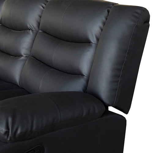 Fantasy 3+2-Seater Faux Leather Recliner Suite – Black