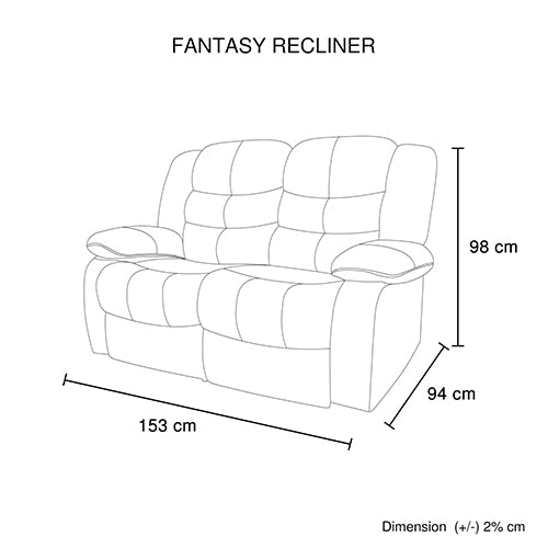 Fantasy 3+2-Seater Faux Leather Recliner Suite – Black