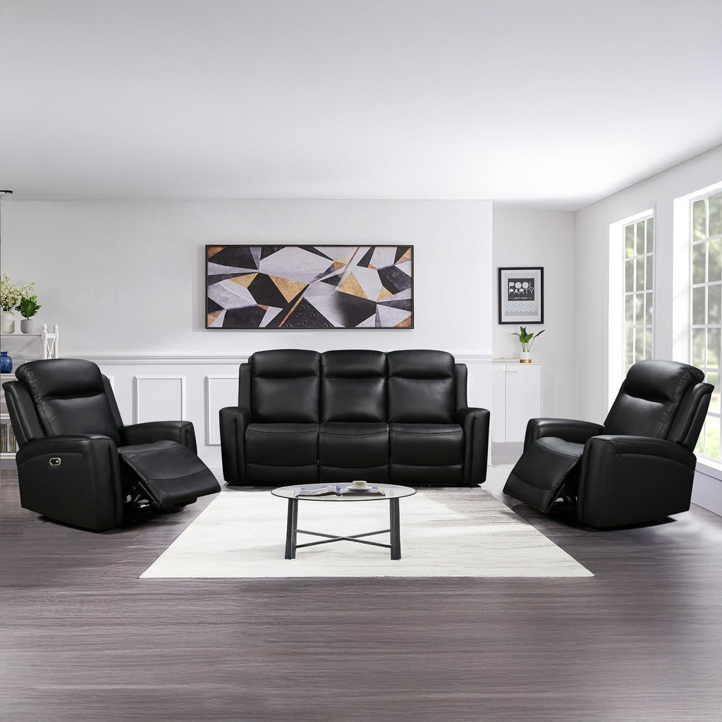 Phoenix 3+1+1-Seater Electric Recliner Suite – Black