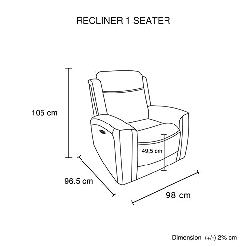 Phoenix 3+1+1-Seater Electric Recliner Suite – Black