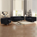 Jacques 3+2+1 Black Velvet Button-Tufted Sofa Suite