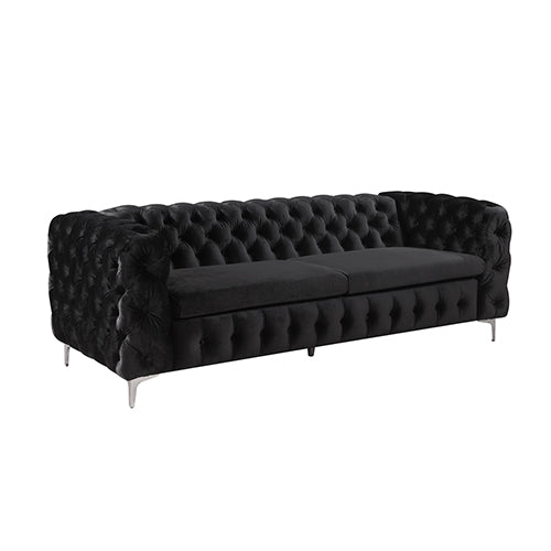 Jacques 3+2+1 Black Velvet Button-Tufted Sofa Suite
