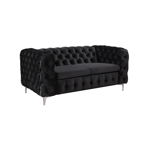 Jacques 3+2+1 Black Velvet Button-Tufted Sofa Suite