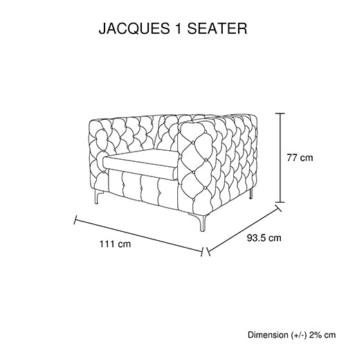 Jacques 3+2+1 Black Velvet Button-Tufted Sofa Suite