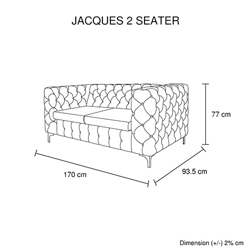 Jacques 3+2+1 Black Velvet Button-Tufted Sofa Suite