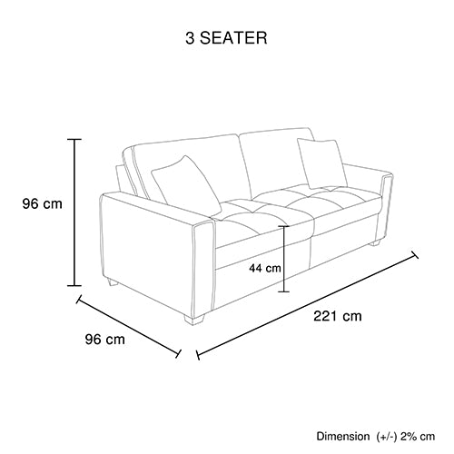 Milano 3+2-Seater Fabric Sofa Set – Charcoal