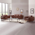 3+2 Seater Brown Leather Sofa Set